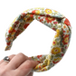 Together Co Twisted Alice Headband - Liberty of London Yellow D'anjo floral print - Silk & Lawn