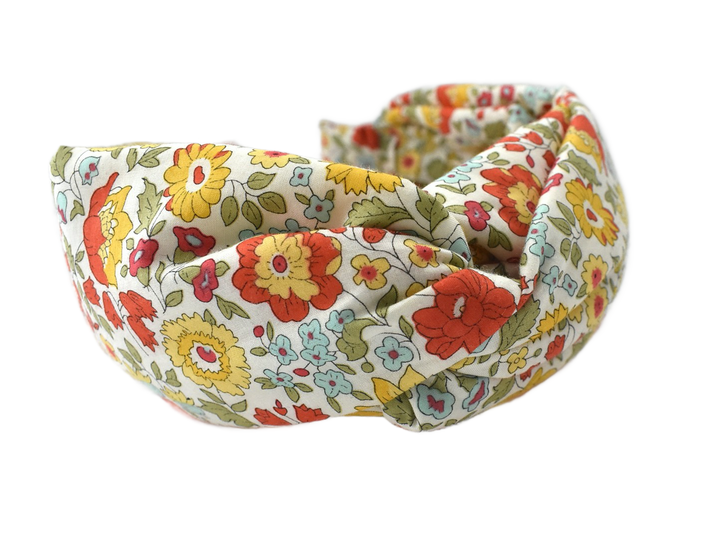 Twisted Alice Headband - Liberty of London Yellow D'anjo floral print