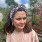 Twisted Turban Headband - Liberty of London Jude's Garden floral print on black - Silk & Lawn