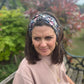 Twisted Turban Headband - Liberty of London Jude's Garden floral print on black - Silk & Lawn