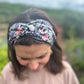Twisted Turban Headband - Liberty of London Jude's Garden floral print on black - Silk & Lawn