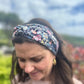 Twisted Turban Headband - Liberty of London Jude's Garden floral print on black - Silk & Lawn