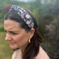 Twisted or Knot Alice band in Jude's Garden Liberty of London Tana Lawn cotton - Silk & Lawn