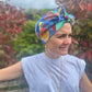 Ladies Turban Hat - Liberty of London Lines Ballet graphic print - Silk & Lawn