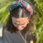 Twisted or Knot Alice band in Bright Pineapple Paisley Liberty of London Tana Lawn cotton - Silk & Lawn