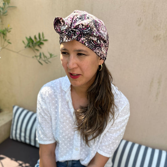 Ladies Turban & Head wrap - Liberty of London Kaleidoscope in Pink