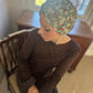 Little Susan Turban Hat - Vintage Liberty Winter Berries in Aqua Blue   - Varuna Wool