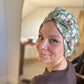 Little Susan Turban Hat - Vintage Liberty Winter Berries in Aqua Blue   - Varuna Wool