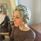 Little Susan Turban Hat - Vintage Liberty Winter Berries in Aqua Blue   - Varuna Wool
