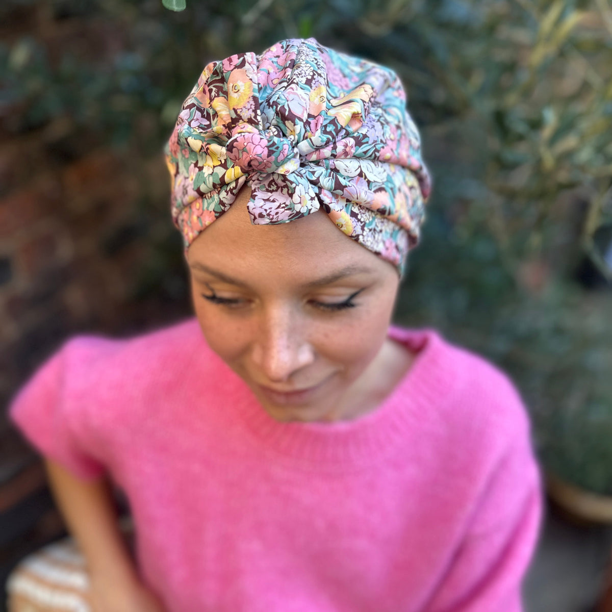 Ladies Turban Hat - Liberty Floral Cottage Garden -  Tana Lawn™ Cotton