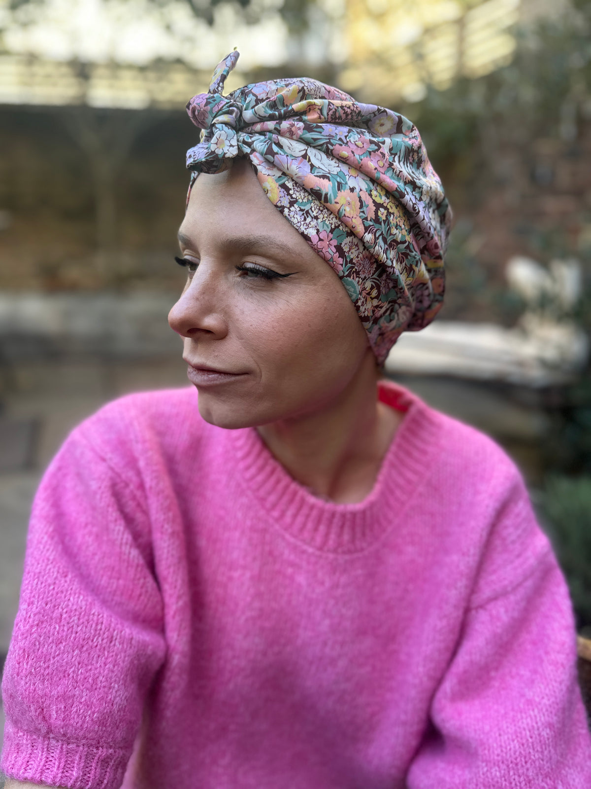 Ladies Turban Hat - Liberty Floral Cottage Garden -  Tana Lawn™ Cotton