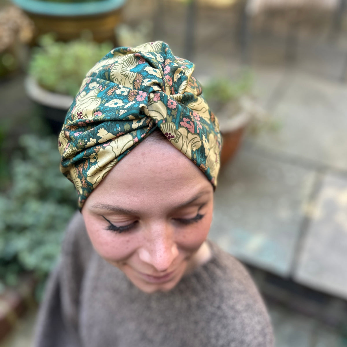 Little Susan Turban Hat - Liberty Clementina Daisy Tana Lawn™ cotton