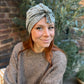 Ladies Turban Hat -  Liberty Black & White Hibiscus Floral - Tana Lawn™ Cotton
