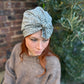 Ladies Turban Hat -  Liberty Black & White Hibiscus Floral - Tana Lawn™ Cotton