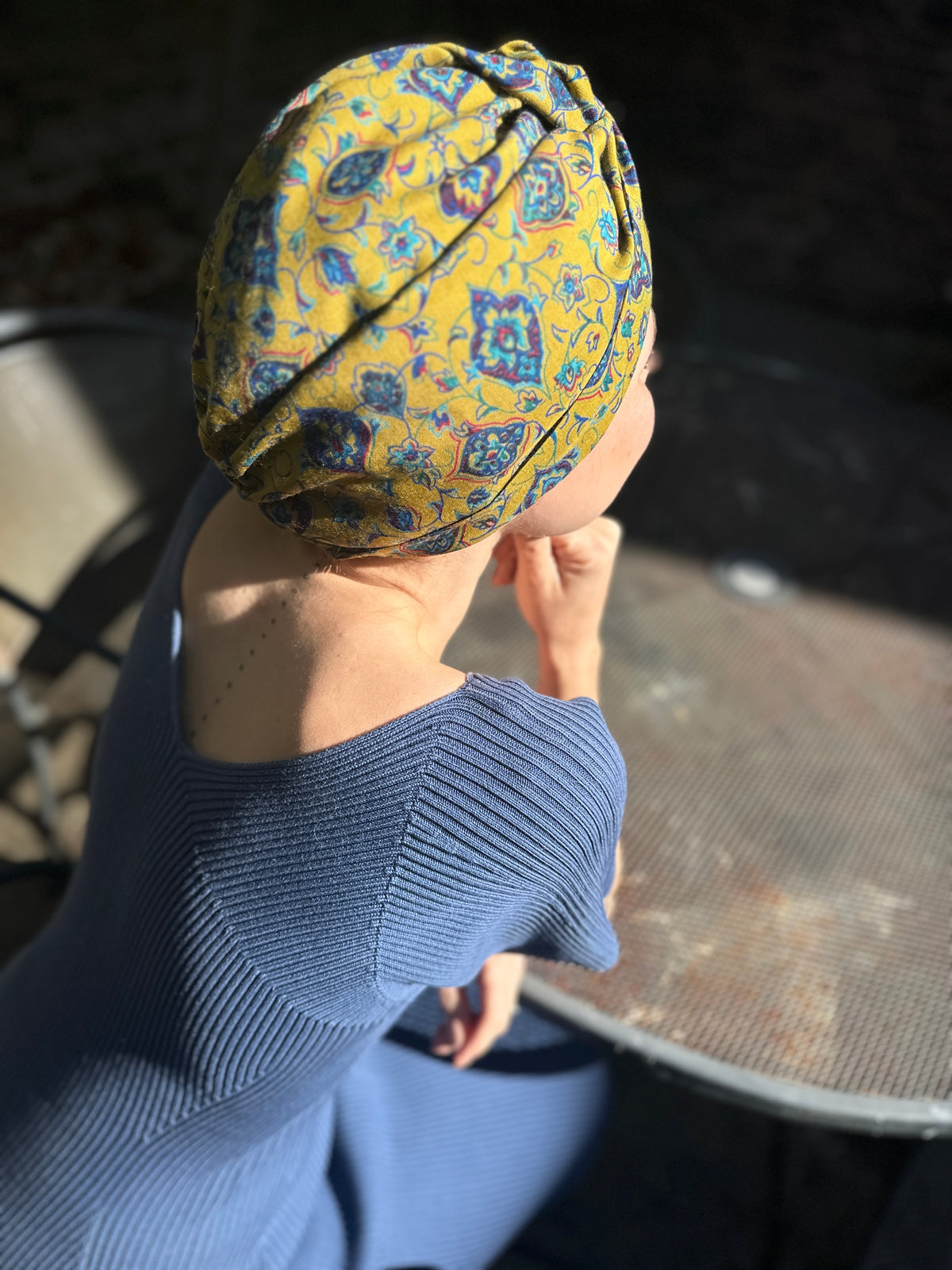 Little Susan Turban Hat - Vintage Liberty Mustard Yellow Paisley - Varuna Wool