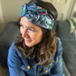 Silk Twill Twisted Turban hairband and neck scarf in Liberty of London Birds Silk Satin - 100% silk (MEDIUM) - Silk & Lawn