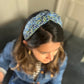 Twisted or Knot Alice band in Blue Poppy Liberty of London Tana Lawn cotton - Silk & Lawn