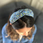 Twisted or Knot Alice band in Blue Poppy Liberty of London Tana Lawn cotton - Silk & Lawn