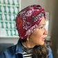 Little Susan Twisted Silk Turban & Head wrap - Liberty of London Satsuki in Red Graphic Silk & Wool blend - Silk & Lawn
