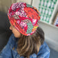 Little Susan Twisted Silk Turban & Head wrap - Liberty of London Satsuki in Red Graphic Silk & Wool blend - Silk & Lawn