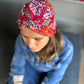 Little Susan Twisted Silk Turban & Head wrap - Liberty of London Satsuki in Red Graphic Silk & Wool blend - Silk & Lawn