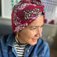 Little Susan Twisted Silk Turban & Head wrap - Liberty of London Satsuki in Red Graphic Silk & Wool blend - Silk & Lawn