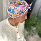 Luxury Silk Turban & Head wrap - Liberty of London Artist Pink Pavilion printed silk satin - Silk & Lawn