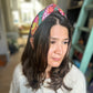 Luxury Silk & Wool Blend Twisted or Knot Alice band in Liberty of London Satsuki in Red - Silk & Lawn