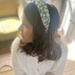Twisted or Knot Alice band in Green Mitsi Liberty of London Tana Lawn cotton (TWISTED) - Silk & Lawn