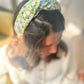 Twisted or Knot Alice band in Green Mitsi Liberty of London Tana Lawn cotton (TWISTED) - Silk & Lawn