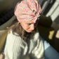 Ladies Turban Hat - Vintage 1980s classic Liberty London pink floral print - Varuna wool (LARGE) - Silk & Lawn
