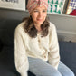 Ladies Turban Hat - Vintage 1980s classic Liberty London pink floral print - Varuna wool (LARGE) - Silk & Lawn