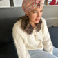 Ladies Turban Hat - Vintage 1980s classic Liberty London pink floral print - Varuna wool (LARGE) - Silk & Lawn