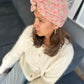 Ladies Turban Hat - Vintage 1980s classic Liberty London pink floral print - Varuna wool (LARGE) - Silk & Lawn