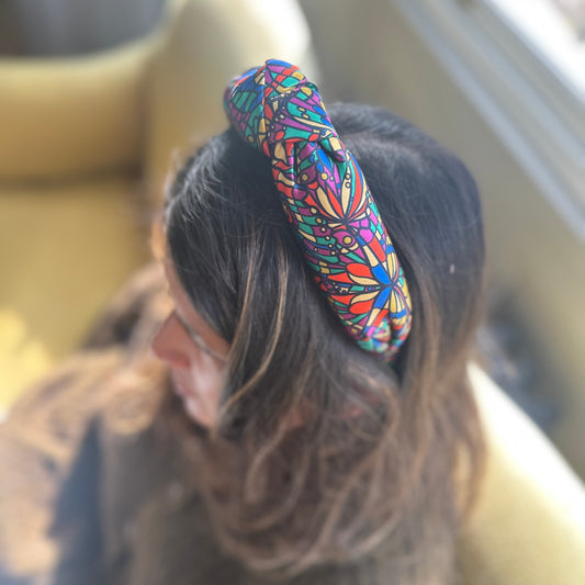Luxury Silk Twisted or Knot Alice band in Bright Jewel Liberty of London Silk Satin