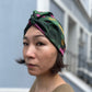 Little Susan Twisted Silk Turban & Head wrap - Liberty of London Green Betsy Shadow print in Belgravia Silk Satin - Silk & Lawn