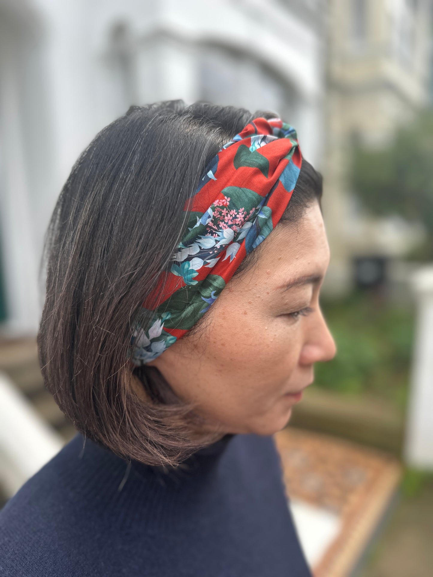 Twisted Turban Headband - Red Osterley Liberty print