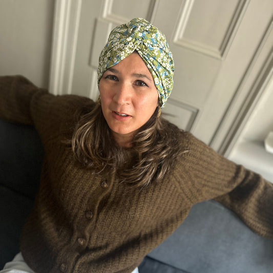 Little Susan Turban Hat - Liberty of London Green Mitsi