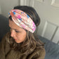 Silk Twisted Turban hairband and neck scarf in Liberty of London Pavilion Silk Satin - 100% silk (MEDIUM) - Silk & Lawn