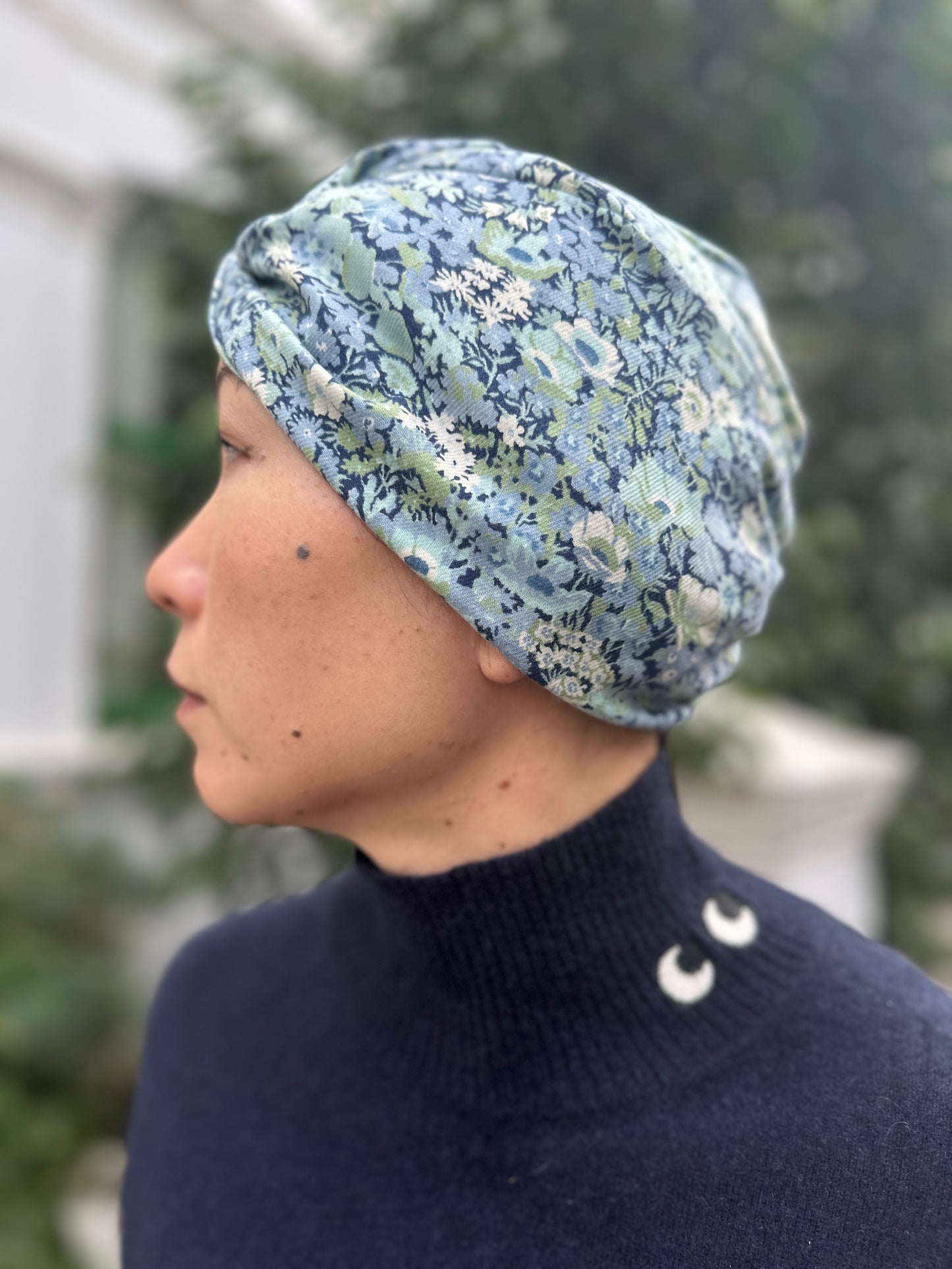 Little Susan Turban Hat - Blue Thorpe Floral Liberty of London