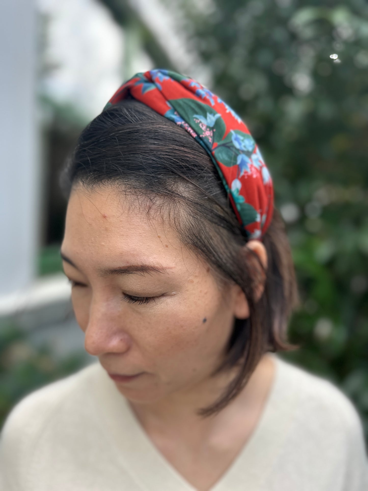 Twisted Alice Headband - Liberty of London Red Osterley print