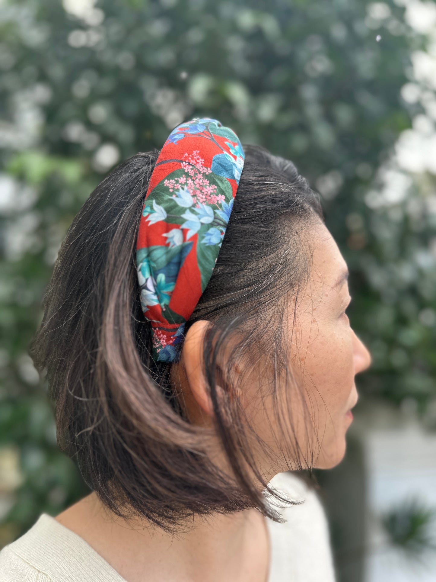 Twisted Alice Headband - Liberty of London Red Osterley print