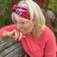 Wool & Silk Twisted Turban hairband and neck scarf in Liberty of London Satsuki in Red - Silk & Lawn