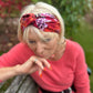 Wool & Silk Twisted Turban hairband and neck scarf in Liberty of London Satsuki in Red - Silk & Lawn