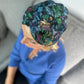 Little Susan Twisted Silk Turban & Head wrap - Liberty of London Blue Birds print in Twill Silk - Silk & Lawn