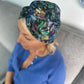Little Susan Twisted Silk Turban & Head wrap - Liberty of London Blue Birds print in Twill Silk - Silk & Lawn
