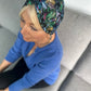 Little Susan Twisted Silk Turban & Head wrap - Liberty of London Blue Birds print in Twill Silk - Silk & Lawn