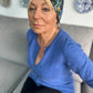 Little Susan Twisted Silk Turban & Head wrap - Liberty of London Blue Birds print in Twill Silk - Silk & Lawn