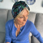 Little Susan Twisted Silk Turban & Head wrap - Liberty of London Blue Birds print in Twill Silk - Silk & Lawn
