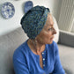 Little Susan Turban Hat - Liberty of London Blue Poppy Print - Silk & Lawn